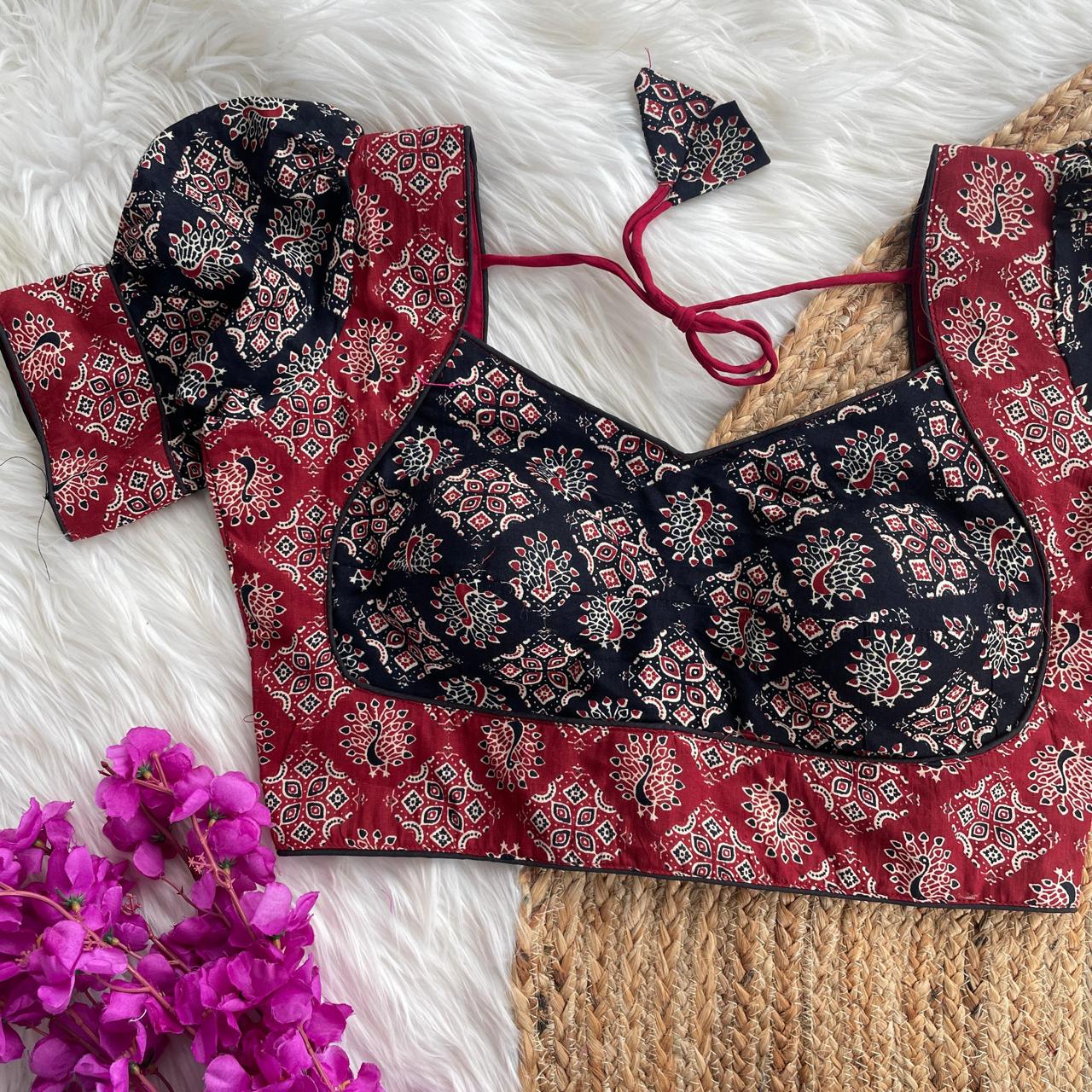 Original Ajrakh Cotton Halter Neck Blouse